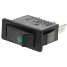 Illuminated Green SPST Rocker Switch, On-Off, 16 A@ 250 V ac 30mm 11mm