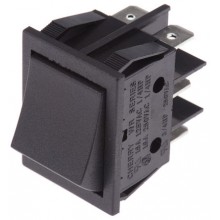 Black DPDT Rocker Switch, On-Off-On, 16 A @ 250 V ac +65°C -20°C 30.2mm 22mm